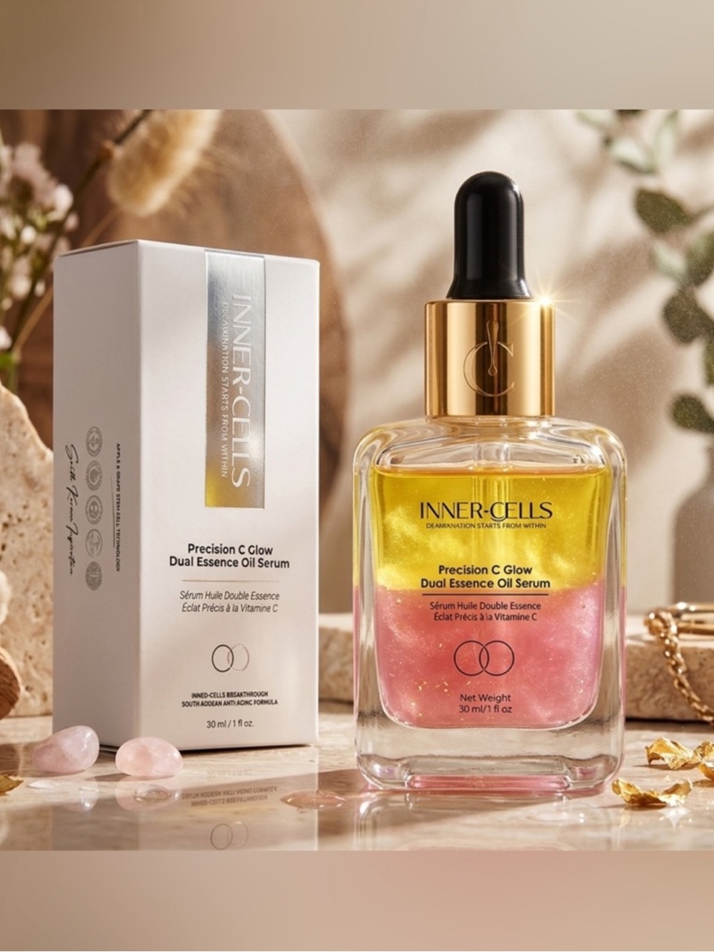 Inner-Cells Precision Vitamin C Glow Dual Essence Oil Serum - Retail $400
